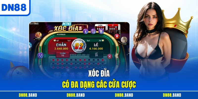 Xóc Đĩa có đa dạng các cửa cược